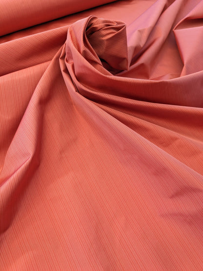 Scalamandre Astley Silk Strie Coral Red Pin Stripe Small Scale MSRP USD350+/yard