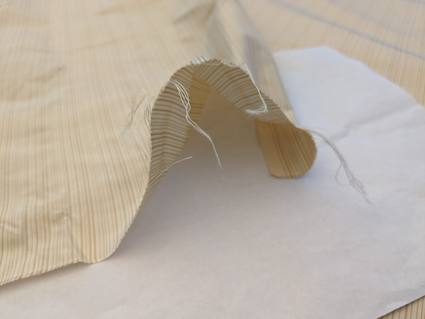 Scalamandre Astley Silk Strie Shell Beige Pin Stripe Small Scale MSRP USD350+/yard