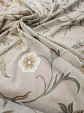 Scalamandre Sindia Wool Embroidery - Celadon Ivory Beige