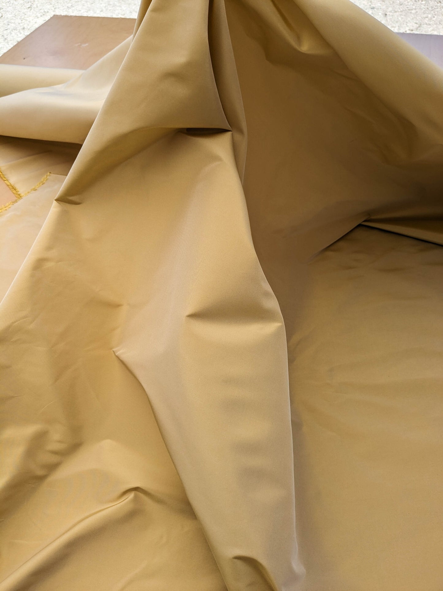 Scalamandre Taj Silk Chablis Plain Solid Gold Silk Taffeta Butter Yellow w Frost MSRP USD 200+/y