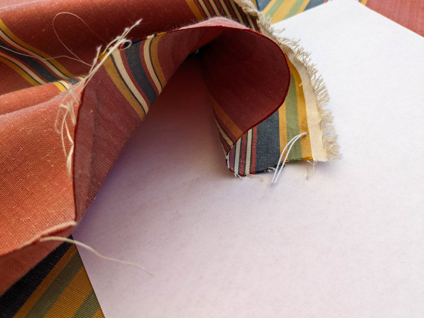 Scalamandre Savini Moire Rose Red Yellow Blue Green Stripe MSRP USD 136/y