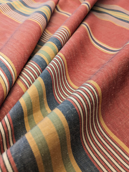 Scalamandre Savini Moire Rose Red Yellow Blue Green Stripe MSRP USD 136/y