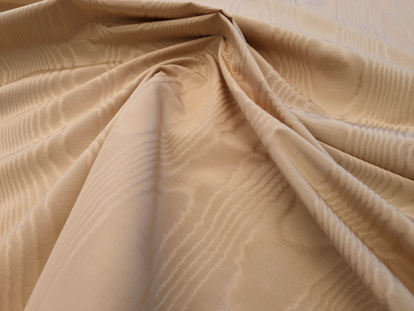 Scalamandre Doberman Moire Buff Viscose Beige Plain Solid MSRP USD 380/y