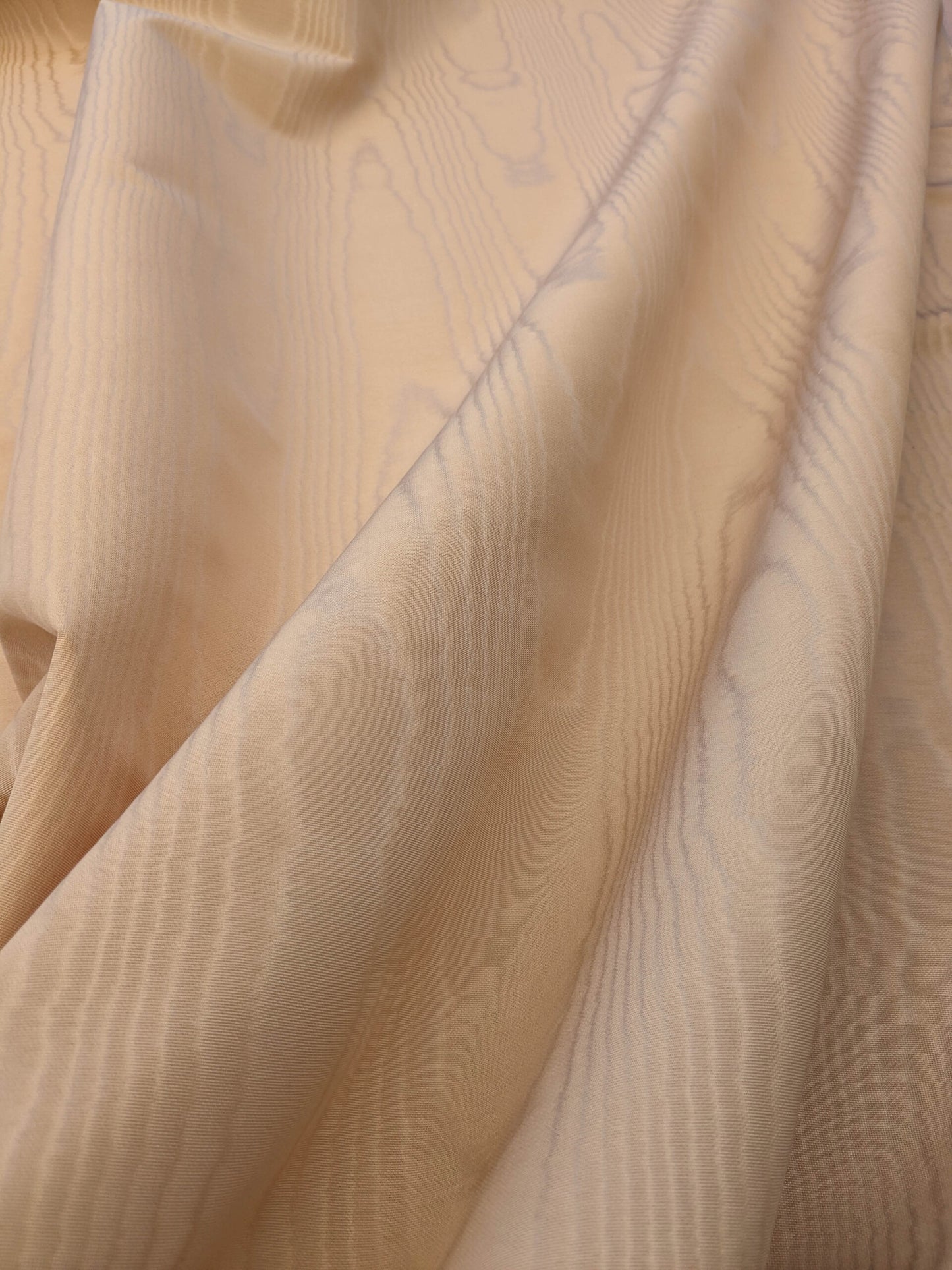 Scalamandre Doberman Moire Buff Viscose Beige Plain Solid MSRP USD 380/y