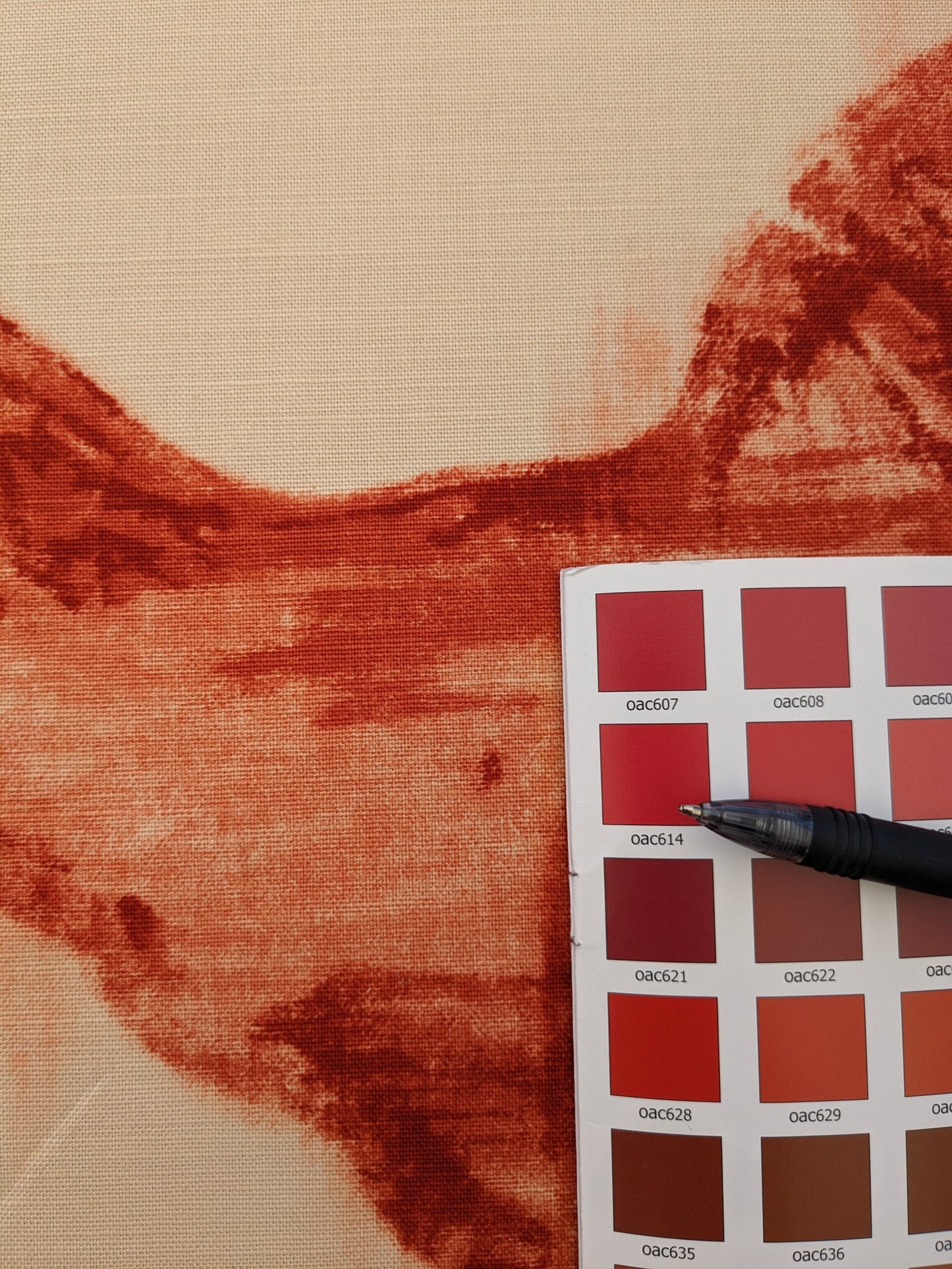 0.8Y Scalamandre Chanticleer Terracotta Rooster Chicken French Country Toile Red White MSRP USD 200+/Y (Copy)