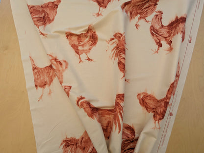 Scalamandre Chanticleer Terracotta Rooster Chicken French Country Toile Red White MSRP USD 200+/Y