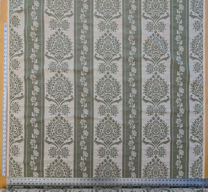Scalamandre Ravenna Sage Green  Gray Floral Damask Stripe MSRP USD 200+/y