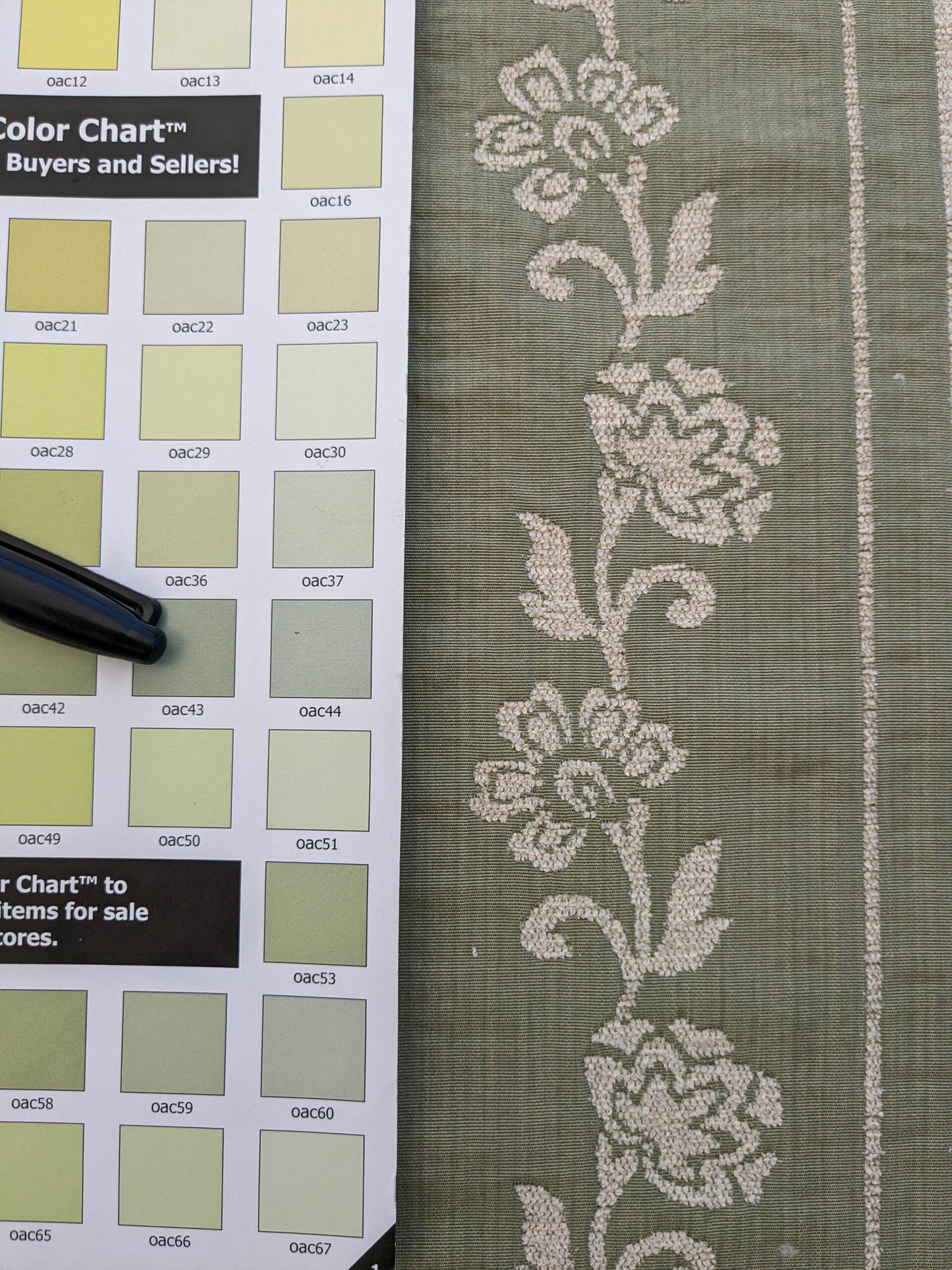 Scalamandre Ravenna Sage Green  Gray Floral Damask Stripe MSRP USD 200+/y