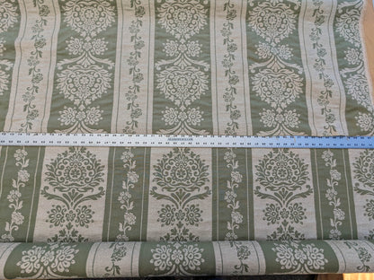 Scalamandre Ravenna Sage Green  Gray Floral Damask Stripe MSRP USD 200+/y