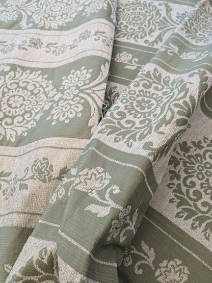 Scalamandre Ravenna Sage Green  Gray Floral Damask Stripe MSRP USD 200+/y