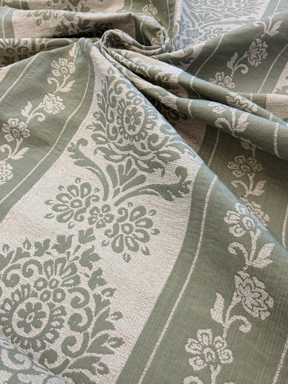 Scalamandre Ravenna Sage Green  Gray Floral Damask Stripe MSRP USD 200+/y