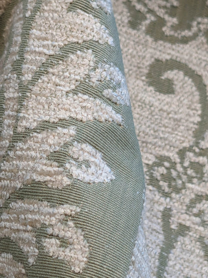 Scalamandre Ravenna Sage Green  Gray Floral Damask Stripe MSRP USD 200+/y