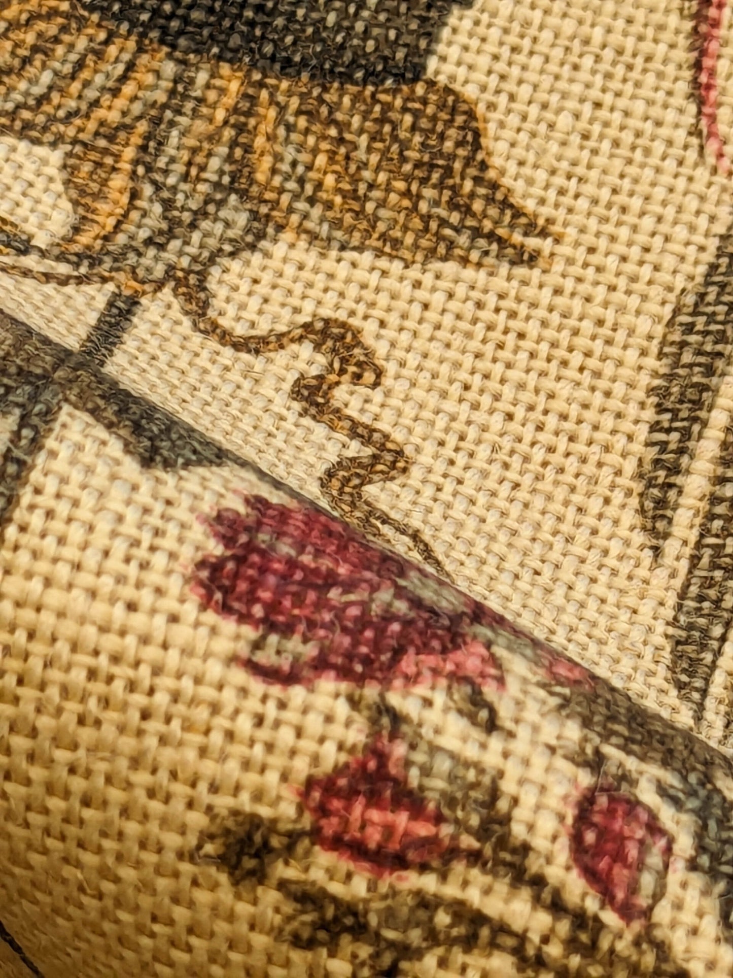 By VR Scalamandre Jute Fabric Rose Brown Red Green Historical Birds Floral MSRP USD 300+/y