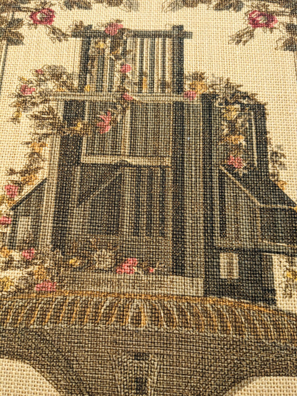 By VR Scalamandre Jute Fabric Rose Brown Red Green Historical Birds Floral MSRP USD 300+/y