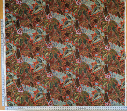 Scalamandre Tropical Paisley Tomato Orange Green Blue Botanical Foliage Floral MSRP USD 364/y