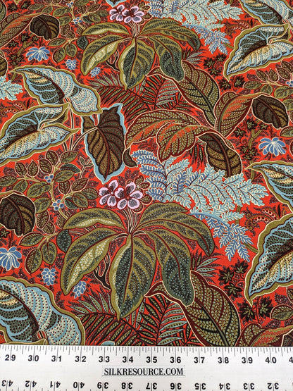 Scalamandre Tropical Paisley Tomato Orange Green Blue Botanical Foliage Floral MSRP USD 364/y