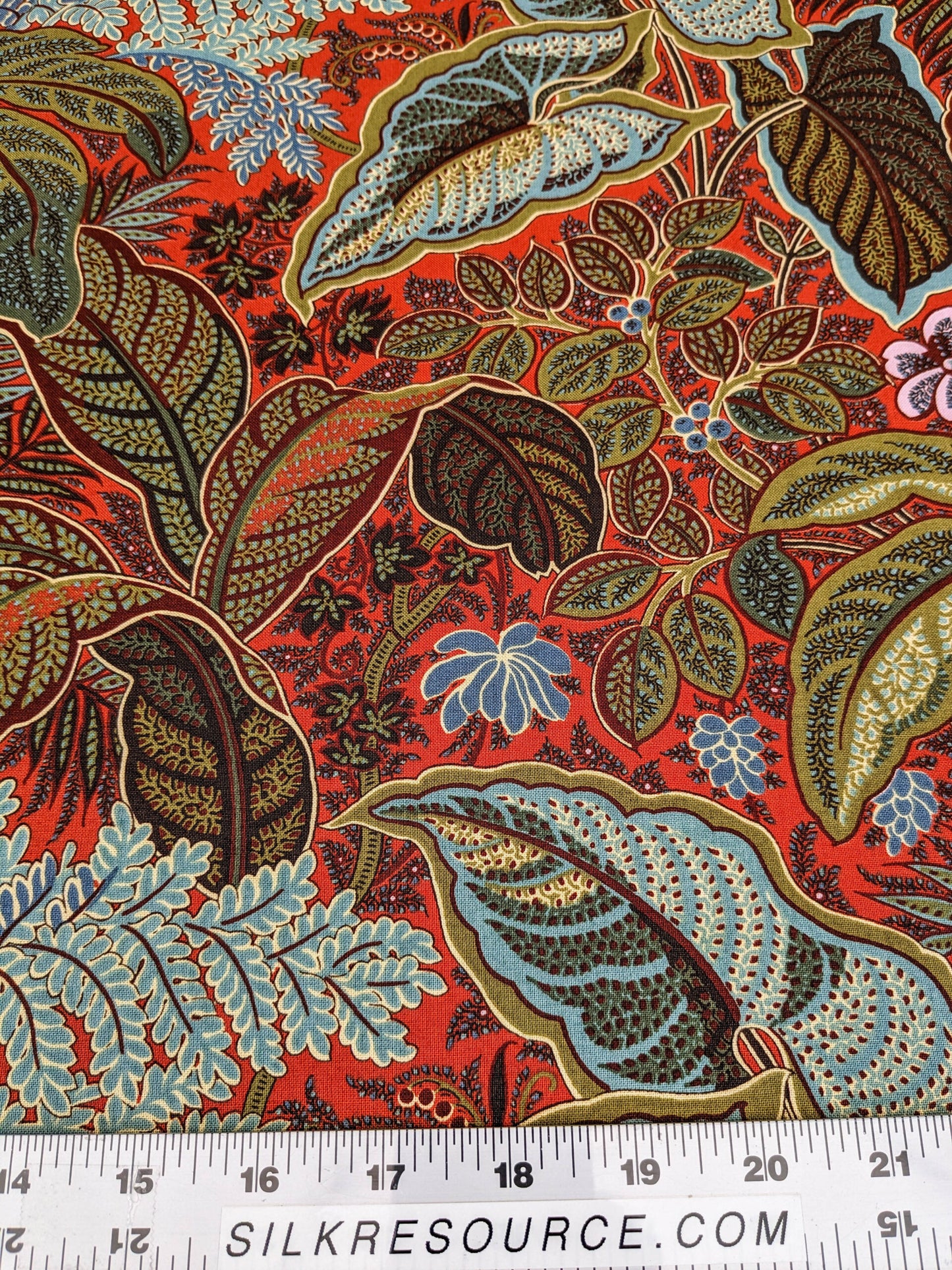 Scalamandre Tropical Paisley Tomato Orange Green Blue Botanical Foliage Floral MSRP USD 364/y