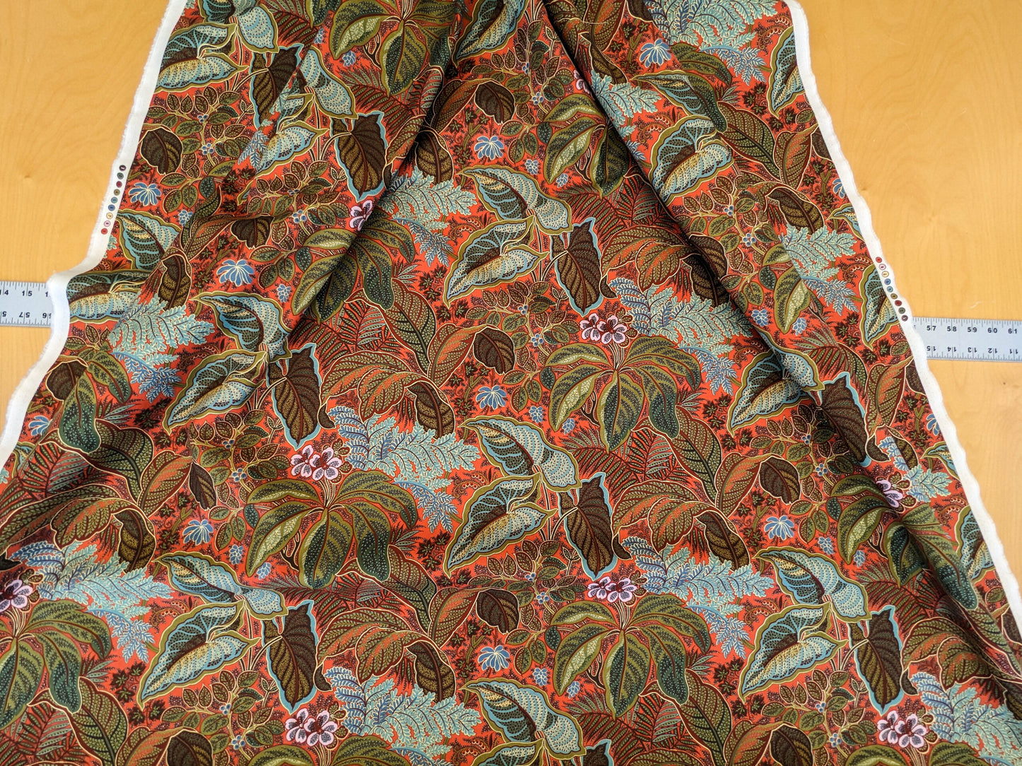 Scalamandre Tropical Paisley Tomato Orange Green Blue Botanical Foliage Floral MSRP USD 364/y