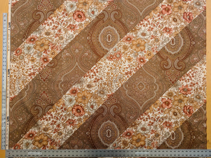 Scalamandre Iris Apfel's Indus Brown/White Floral Medallion Stripe MSRP USD 320/y