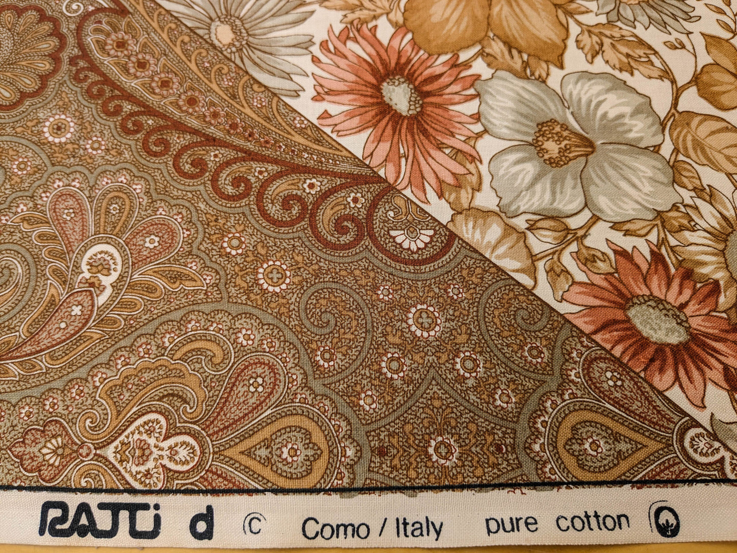 Scalamandre Iris Apfel's Indus Brown/White Floral Medallion Stripe MSRP USD 320/y