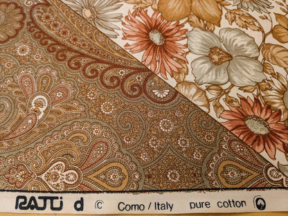 Scalamandre Iris Apfel's Indus Brown/White Floral Medallion Stripe MSRP USD 320/y