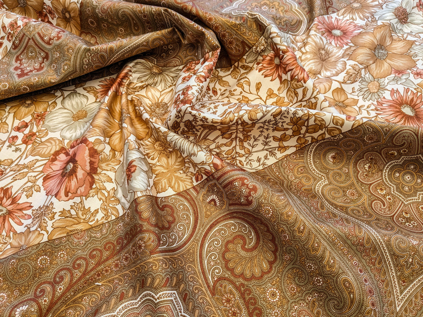 Scalamandre Iris Apfel's Indus Brown/White Floral Medallion Stripe MSRP USD 320/y