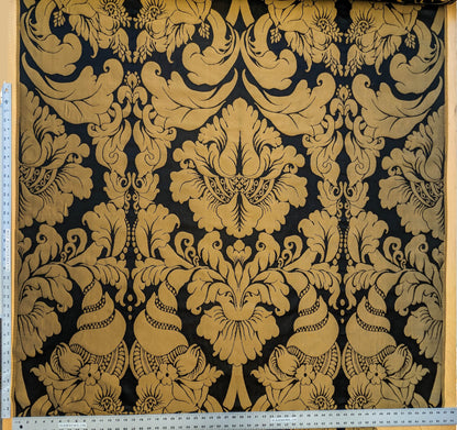 Scalamandre Aspide II Black &amp; Gold  Damask MSRP USD 628/y