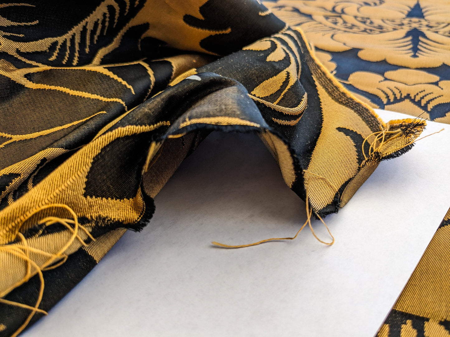 Scalamandre Aspide II Black &amp; Gold  Damask MSRP USD 628/y