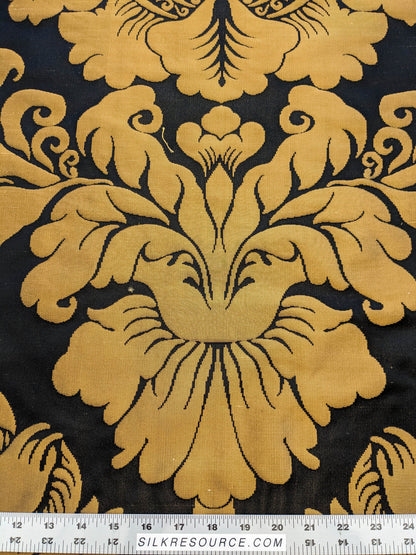 Scalamandre Aspide II Black &amp; Gold  Damask MSRP USD 628/y