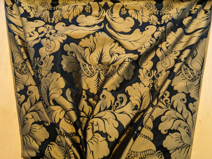 Scalamandre Aspide II Black &amp; Gold  Damask MSRP USD 628/y