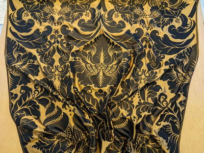 Scalamandre Aspide II Black &amp; Gold  Damask MSRP USD 628/y