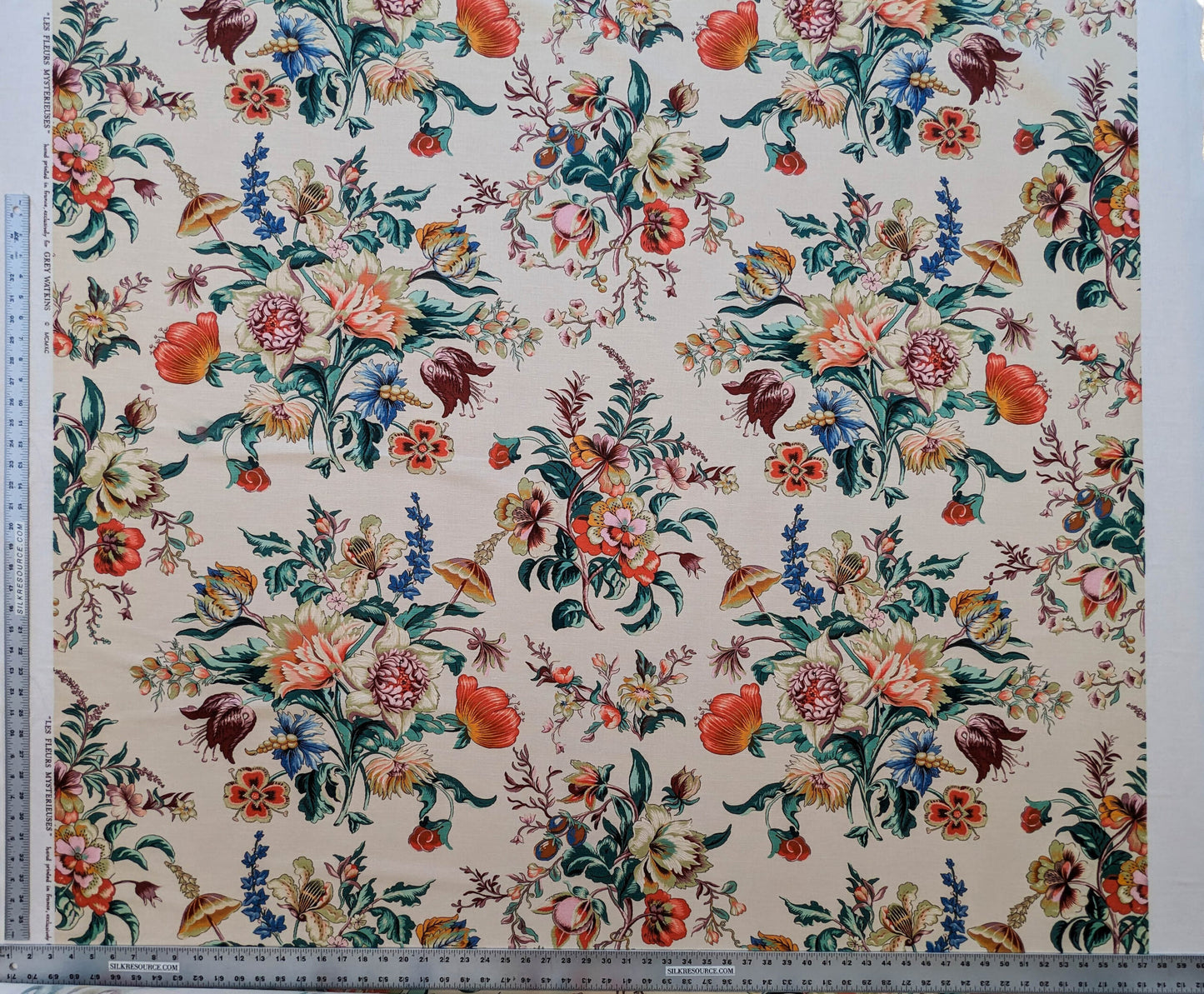 Scalamandre Les Fleurs Mystereiuses Cream Beige Floral Botanical Foliage MSRP USD 784/y