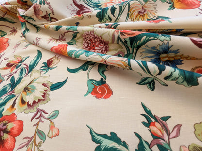 Scalamandre Les Fleurs Mystereiuses Cream Beige Floral Botanical Foliage MSRP USD 784/y