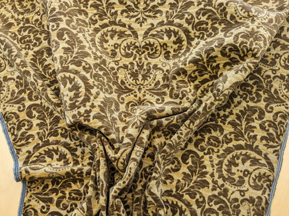 Scalamandre Vendome Camel Brown Cut Velvet Brown Gold Florentine Renaissance Damask MSRP USD292/y