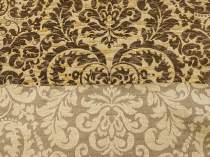 Scalamandre Vendome Camel Brown Cut Velvet Brown Gold Florentine Renaissance Damask MSRP USD292/y