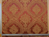 Scalamandre Bosfo Damask Red/ Gold Cotton Strie Damask Rose Greek Urn Medallion MSRP USD 284/y