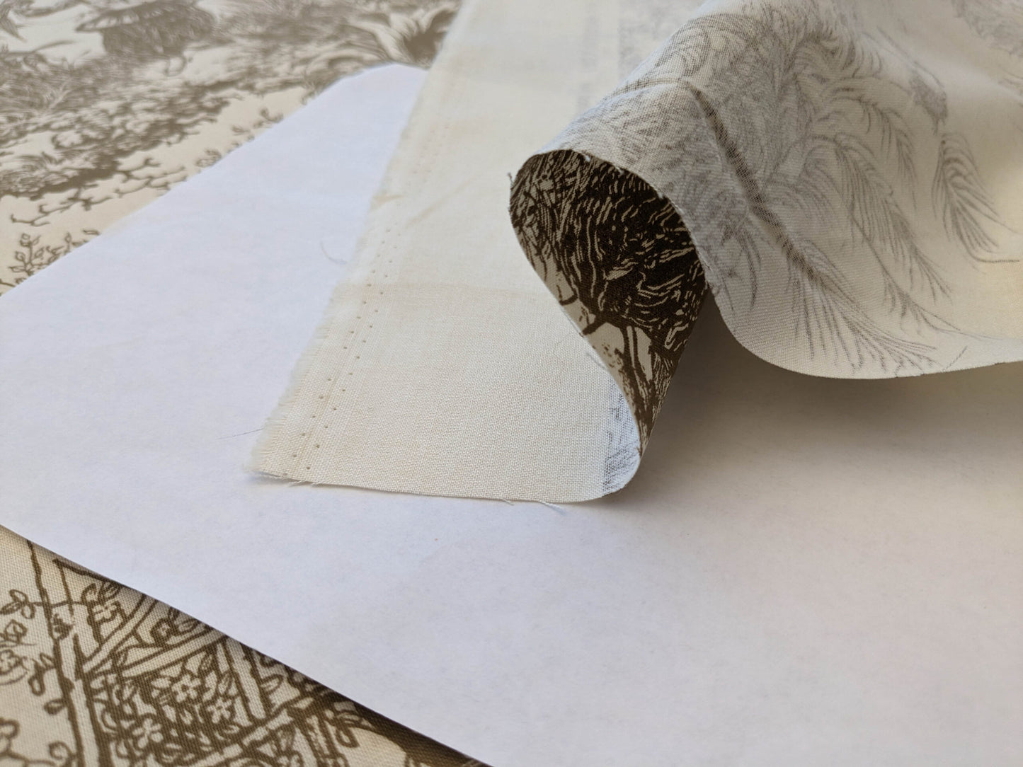 Scalamandre Scene Chinoise Tan Brown Beige Historic Chinoiserie Toile Garden Birds Music MSRP USD 208/y