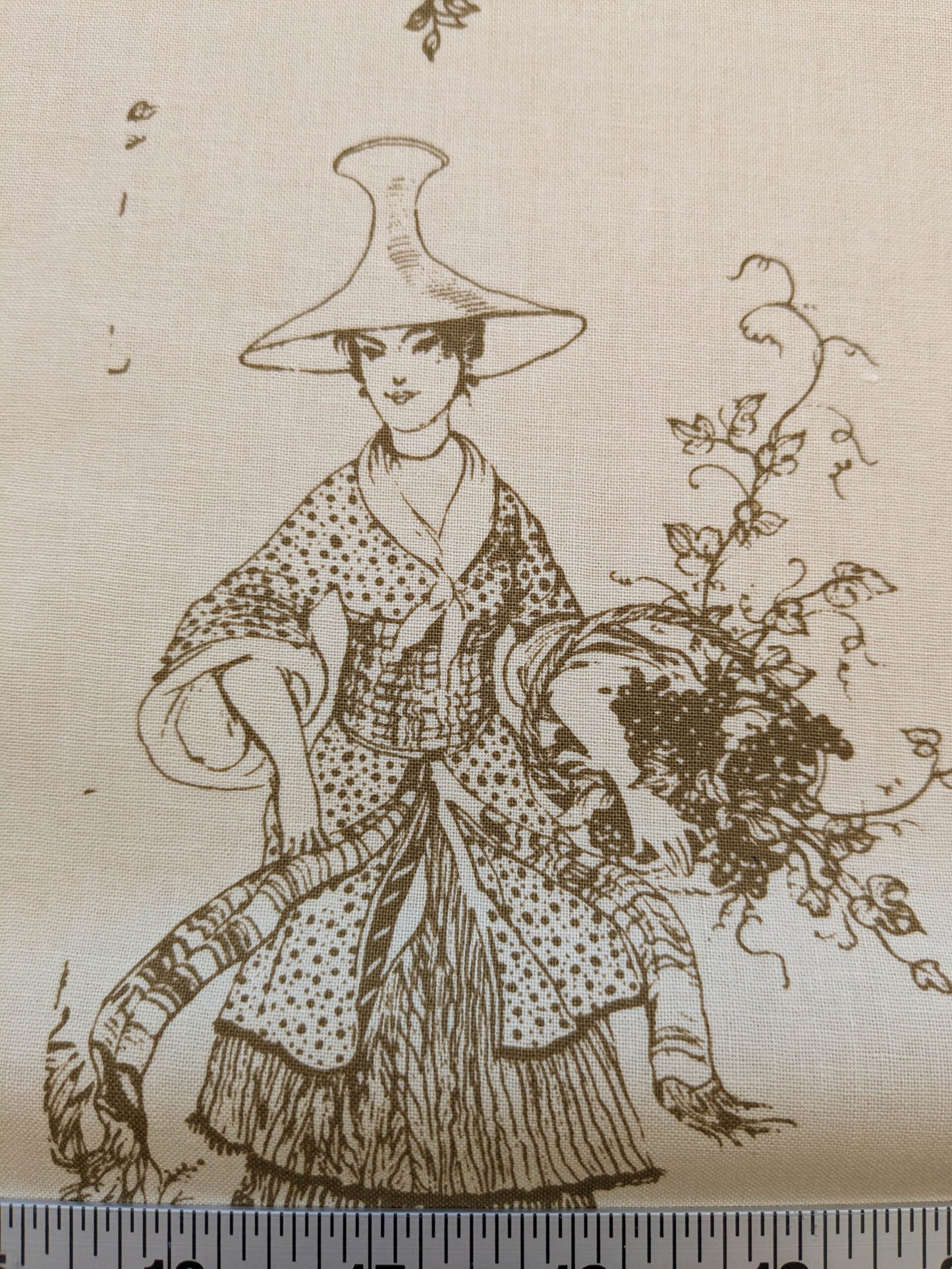 Scalamandre Scene Chinoise Tan Brown Beige Historic Chinoiserie Toile Garden Birds Music MSRP USD 208/y