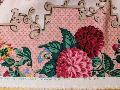 Scalamandre Belgrave Panel Multi Pink Red Green White Floral Large Scale MSRP USD 170/y