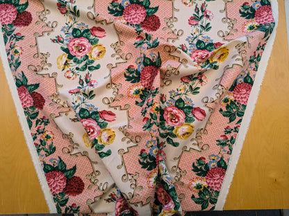 Scalamandre Belgrave Panel Multi Pink Red Green White Floral Large Scale MSRP USD 170/y