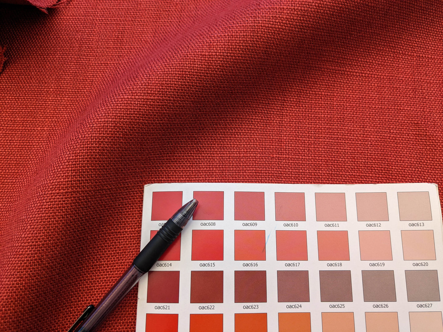 Scalamandre Lakeside Linen Spice Red Solid MSRP USD 158/y