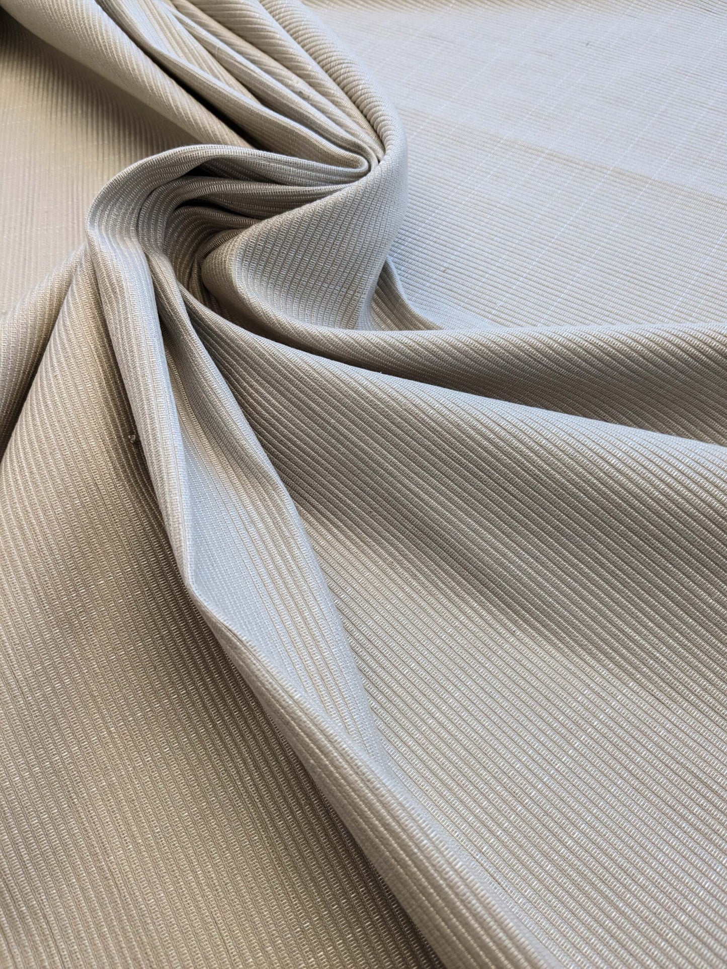 7YD Scalamandre Silver Grey Ribbed Upholstery MSRP USD 150/Y