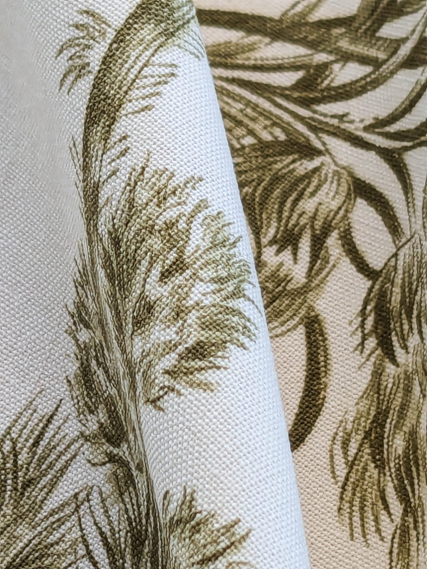 by yard Scalamandre Grey Watkins Languedoc Khaki Beige Green Botanic Fern and Thistle Southern France Toile Circa 1790 MSRP USD 364/y