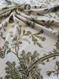 by yard Scalamandre Grey Watkins Languedoc Khaki Beige Green Botanic Fern and Thistle Southern France Toile Circa 1790 MSRP USD 364/y