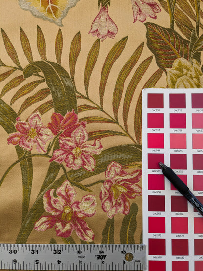 Scalamandre Vizcaya Multi/Cream Beige Cream Red Floral Botanical Foliage MSRP USD 340/y