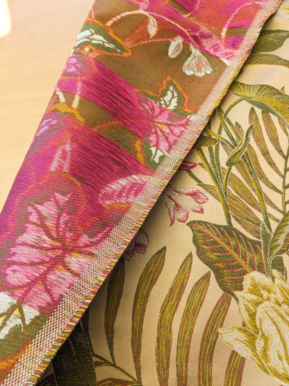 Scalamandre Vizcaya Multi/Cream Beige Cream Red Floral Botanical Foliage MSRP USD 340/y