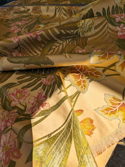 Scalamandre Vizcaya Multi/Cream Beige Cream Red Floral Botanical Foliage MSRP USD 340/y