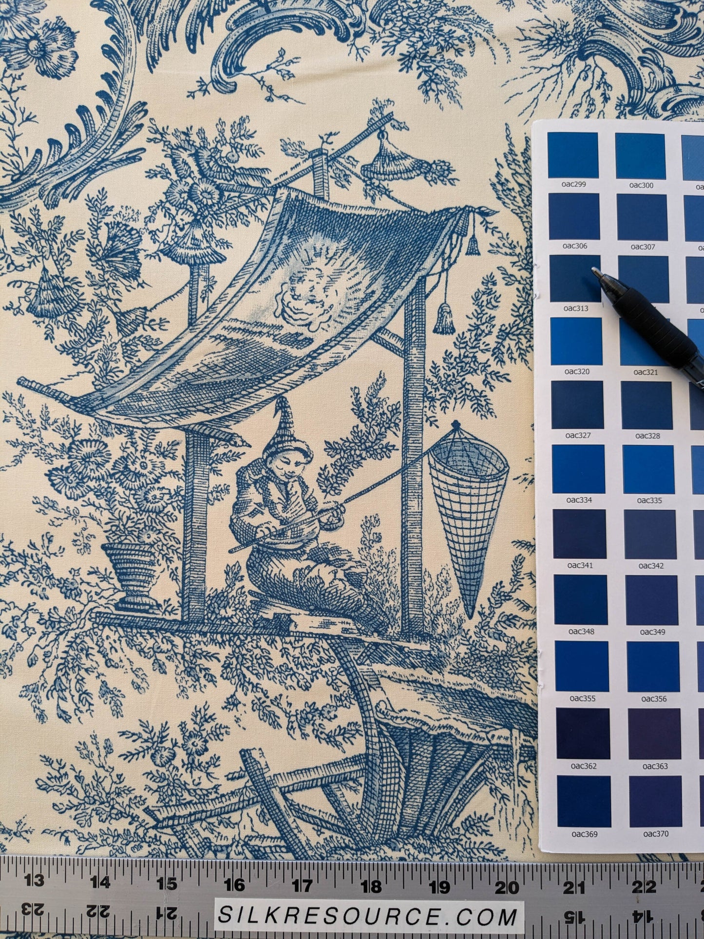 Scalamandre Sungari Blue Beige Historic Landscape Chinoiserie Scenic Toile de Jouy Cotton MSRP USD 200+/y