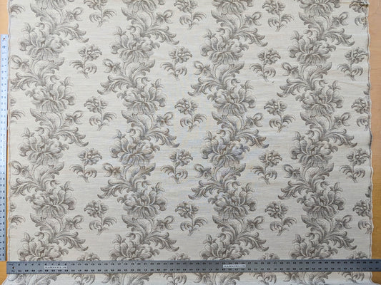 0.88Y Scalamandre Arles Taupe Gray Beige Floral Botanical Cotton Linen MSRP USD 196/y