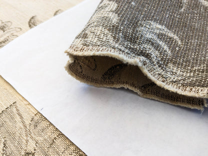 0.88Y Scalamandre Arles Taupe Gray Beige Floral Botanical Cotton Linen MSRP USD 196/y